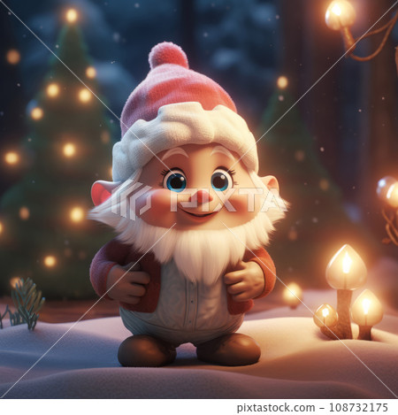 Cute Christmas Gonks on the background of a Christmas picture 108732175