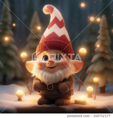 Cute Christmas Gonks on the background of a Christmas picture Cute Christmas Gonks on the background of a Christmas picture 108732177