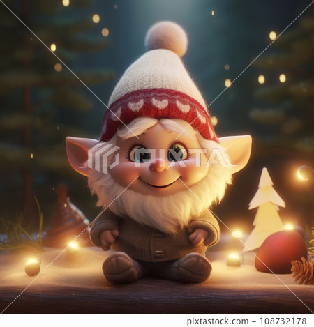 Cute Christmas Gonks on the background of a Christmas picture Cute Christmas Gonks on the background of a Christmas picture 108732178