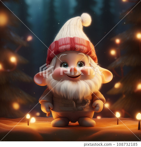 Cute Christmas Gonks on the background of a Christmas picture 108732185