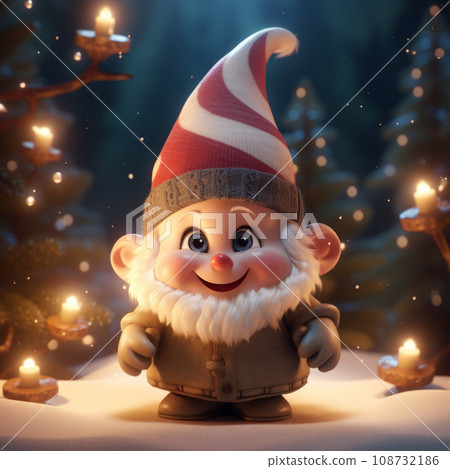 Cute Christmas Gonks on the background of a Christmas picture Cute Christmas Gonks on the background of a Christmas picture 108732186