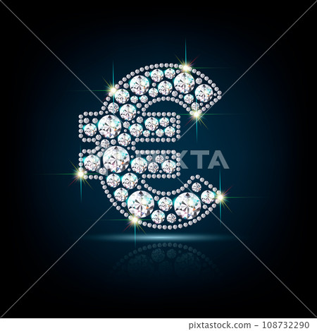 Euro symbol currency diamond vector realistic eps10 108732290