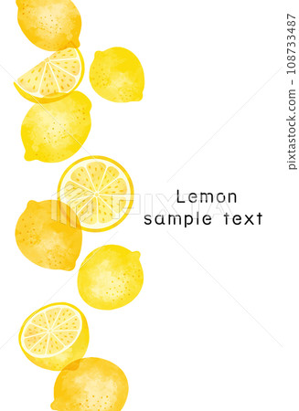 Transparent cut lemon frame illustration material 108733487
