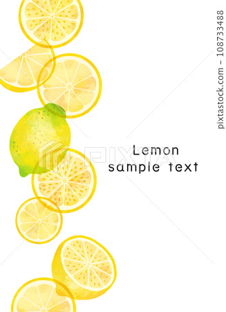 Transparent cut lemon frame illustration material 108733488