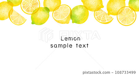 透明切檸檬框插畫素材 108733499