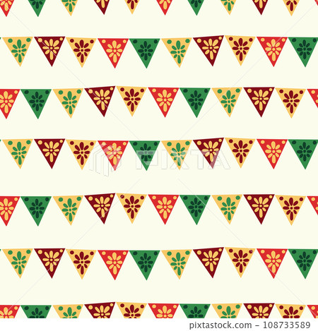 Mexican Cinco de Mayo Holiday Festive Vector Seamless Pattern for Birthday Design. Latin Ethnic Festive Background Mexican Cinco de Mayo Holiday Festive Vector Seamless Pattern for Birthday Design. Latin Ethnic Festive Background 108733589