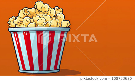 手绘卡通美味的爆米花插画 108733680