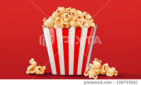 手绘卡通美味的爆米花插画 108733682