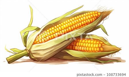 Hand drawn cartoon corn illustration 108733694