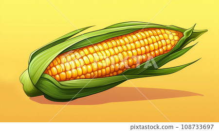 手绘卡通玉米插画 108733697