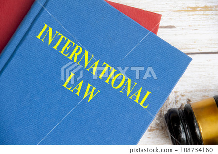 Top view of International Law book with gavel background. Law concept Top view of International Law book with gavel background. Law concept 108734160