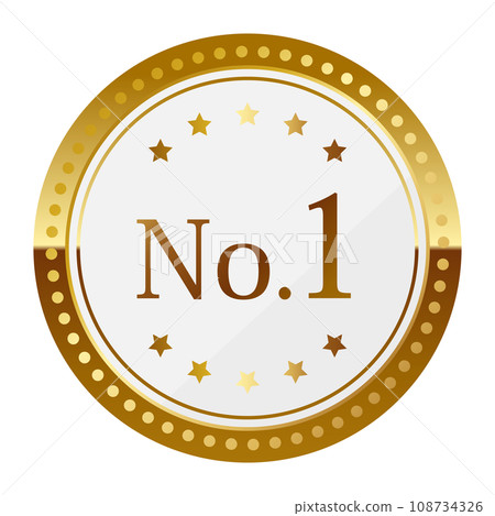 Luxurious No.1 emblem white & gold Luxurious No.1 emblem white & gold 108734326