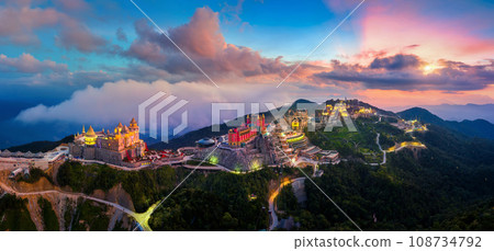 Panorama of French village at bana hills, Da nang, Vietnam. 108734792