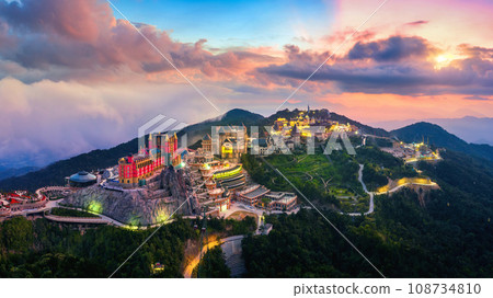 Panorama of French village at bana hills, Da nang, Vietnam. 108734810