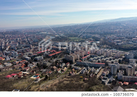Aerial view of urban buildings, flat of blocks, residential neighborhood Aerial view of urban buildings, flat of blocks, residential neighborhood 108736070