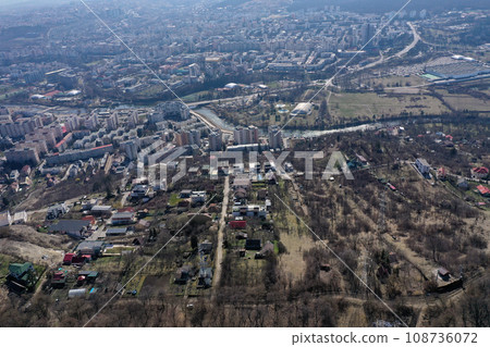 Aerial view of urban buildings, flat of blocks, residential neighborhood Aerial view of urban buildings, flat of blocks, residential neighborhood 108736072