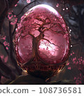 pink easter egg cherry tree decorates glass egg 108736581