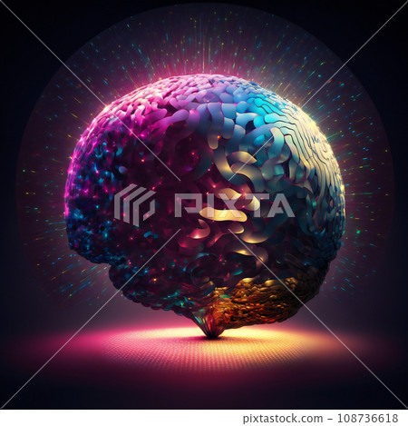 creative abstract illustration showing neural networks human brain Generative AI 108736618