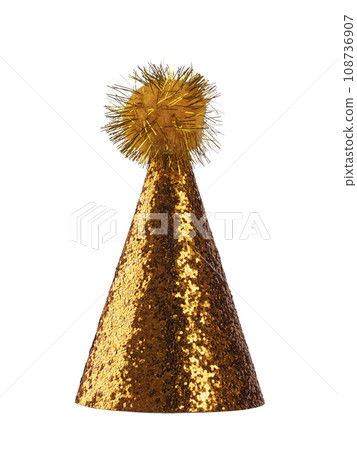 Glitter party hat on white background 108736907