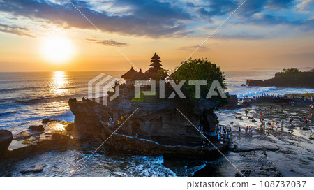 Tanah Lot Temple at sunset in Bali Island, Indonesia. 108737037