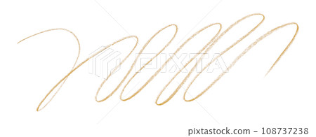Orange pencil strokes isolated on white background. 108737238