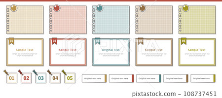 Frame design set for memo paper, sticky notes, and tags Frame design set for memo paper, sticky notes, and tags 108737451