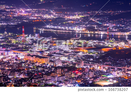 Kitakyushu City, Fukuoka Prefecture, night view from Mt. Sarakura Kitakyushu City, Fukuoka Prefecture, night view from Mt. Sarakura 108738207