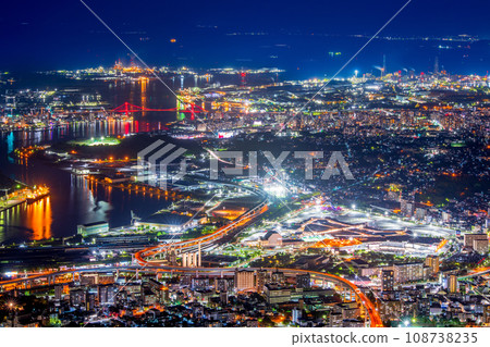 福岡縣北九州市,從佐倉山看夜景 福岡縣北九州市,從佐倉山看夜景 108738235