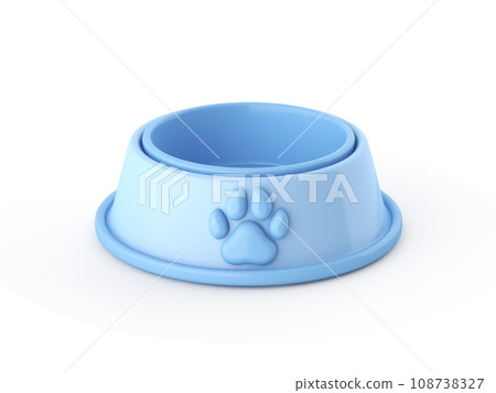 Blue pet food bowl 3D Blue pet food bowl 3D 108738327