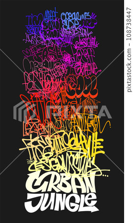 Graffity wall tags urban jungle, graffiti street art. Graffity wall tags urban jungle, graffiti street art. 108738447