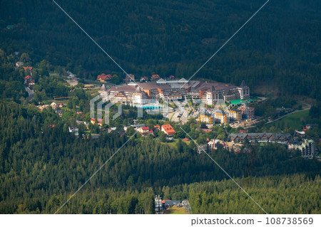 view from Snezhka Mountain to Karpacz. Karkonosze National Park, Poland 108738569