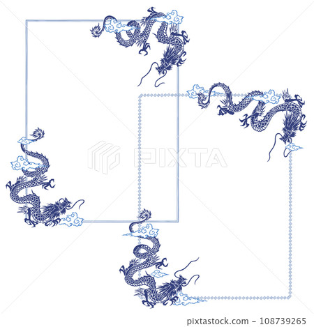 Frame decoration diameter material using Japanese dragons, Frame decoration diameter material using Japanese dragons, 108739265