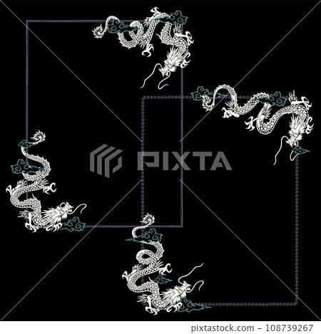 Frame decoration diameter material using Japanese dragons, Frame decoration diameter material using Japanese dragons, 108739267