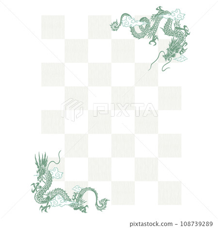 Frame decoration diameter material using Japanese dragons, Frame decoration diameter material using Japanese dragons, 108739289