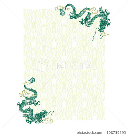 Frame decoration diameter material using Japanese dragons, Frame decoration diameter material using Japanese dragons, 108739293
