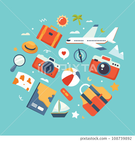 Travel flat design. set of tourism. Vector illustration Travel flat design. set of tourism. Vector illustration 108739892