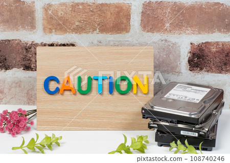 caution letter and hard disk caution letter and hard disk 108740246