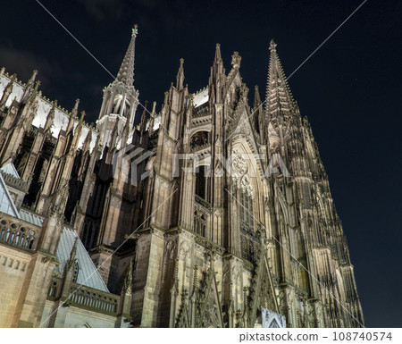 Exterior of Cologne Cathedral at night Exterior of Cologne Cathedral at night 108740574