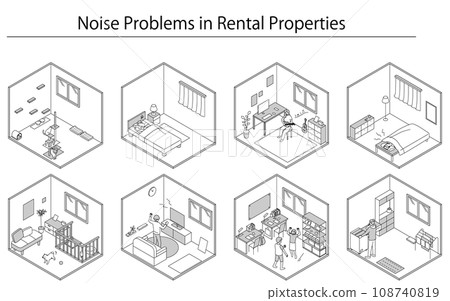 Noise problems in rental properties: Living sounds in condominiums and apartments 108740819