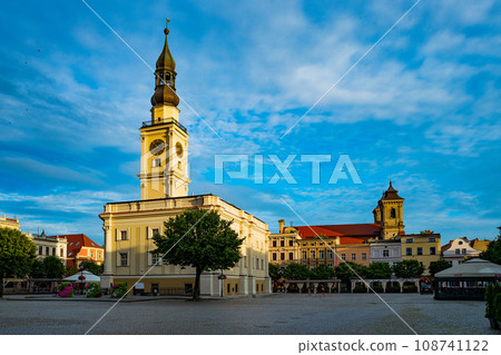 Leszno City hall at evening. Leszno, Greater Poland, Poland Leszno City hall at evening. Leszno, Greater Poland, Poland 108741122