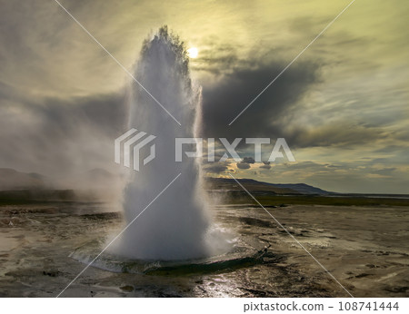 Strokkur Geyser eruption - Iceland 108741444