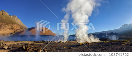 Geysers at the El Tatio Geyser Field - Atacama Desert - Chile 108741702