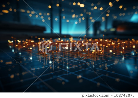 Night view of a futuristic city shining in a digital world AI image Night view of a futuristic city shining in a digital world AI image 108742073