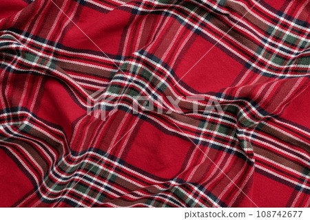 Background of traditional checkered christmas red fabric Background of traditional checkered christmas red fabric 108742677