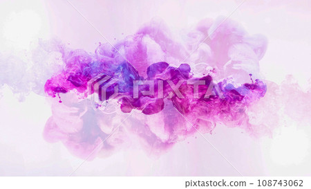 Colorful smoke background. Fantasy cloud. Neon pink blue purple ink hypnotic mix magic paint blend magic haze explosion effect isolated on white. Colorful smoke background. Fantasy cloud. Neon pink blue purple ink hypnotic mix magic paint blend magic haze explosion effect isolated on white. 108743062