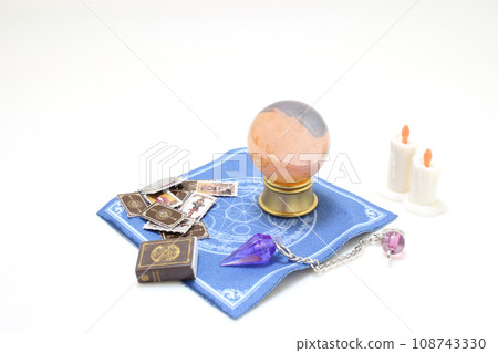 divination and wicca concept. Mystic and vintage background divination and wicca concept. Mystic and vintage background 108743330