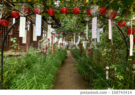 [Nara] A very relaxing temple with Ofusa Kannon, wind chimes, lanterns, roses, and soap bubbles. The shaved ice at Cafe Ofusa is also delicious. 108743414