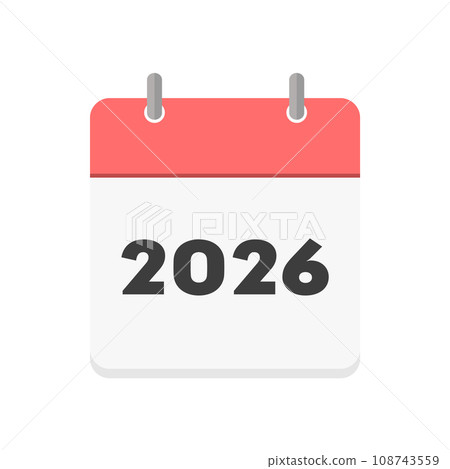 2026年日曆封面圖示 — 有環的日曆或排程表的圖片素材 108743559