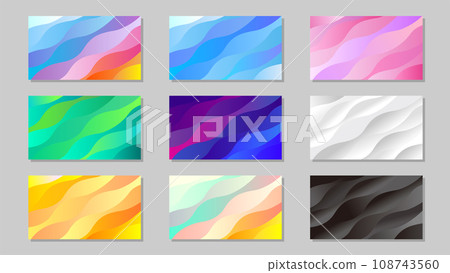 Colorful wavy geometric pattern background set Colorful wavy geometric pattern background set 108743560