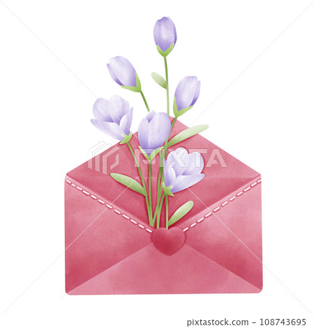 Red envelope with flower Red envelope with flower 108743695